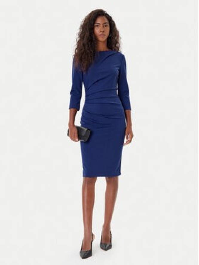 Rinascimento Sukienka koktajlowa CFC0126154003 Granatowy Slim Fit