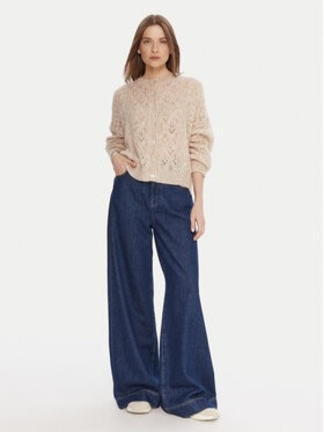 Kontatto Kardigan 3M0912C Beżowy Relaxed Fit