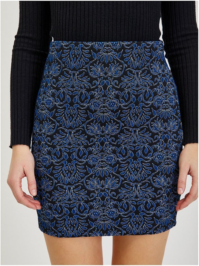 orsay Spódnica w kolorze czarno-niebieskim rozmiar: L