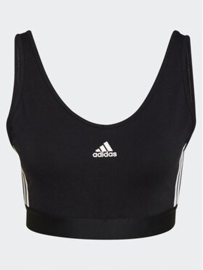 adidas Koszulka techniczna Essentials 3-Stripes Crop Top With Removable Pads GS1343 Czarny