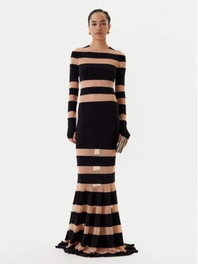 NORMA KAMALI Sukienka wieczorowa KK3243PM808239 Czarny Slim Fit