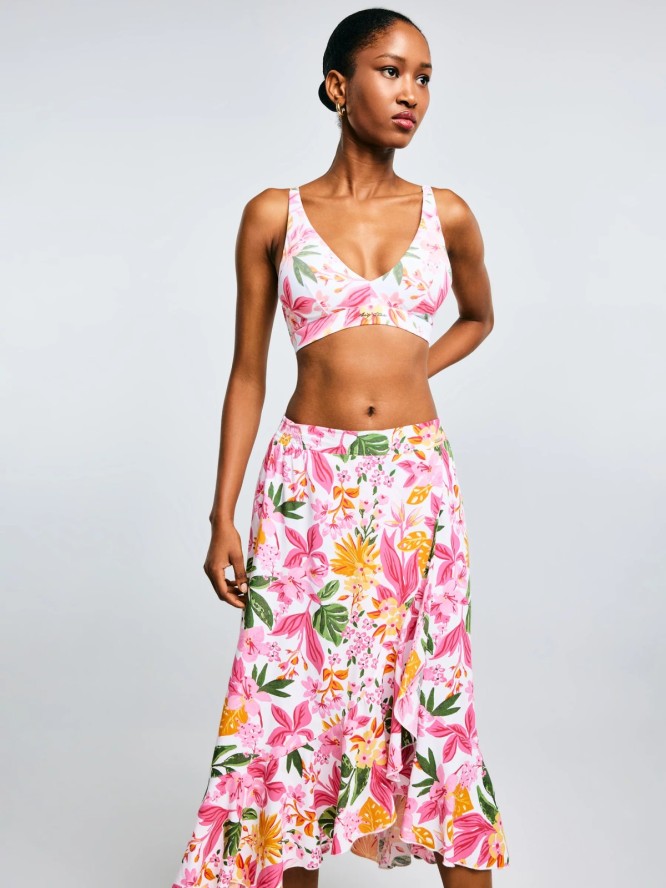 Góra od kostiumu kąpielowego z motywem kwiatowym Morra 000