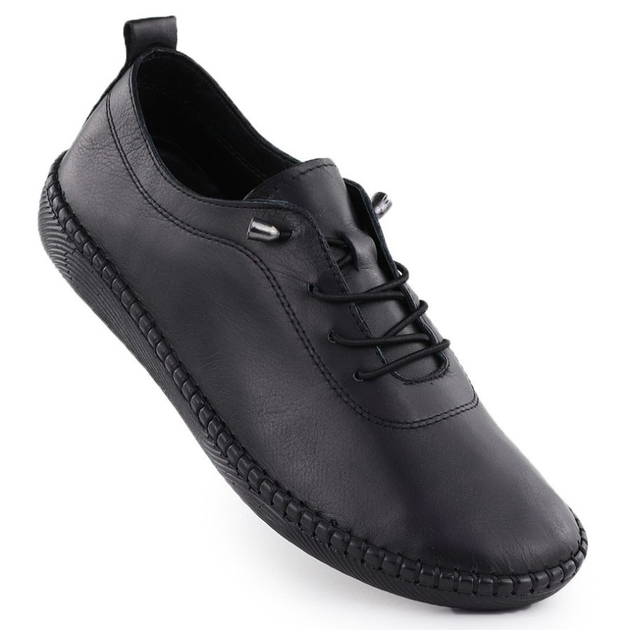 Skórzane półbuty damskie czarne T.Sokolski 2023 FL