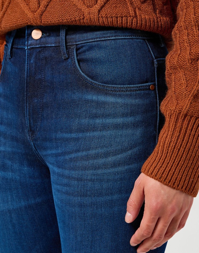 WRANGLER DAMSKIE SPODNIE JEANSOWE HIGH SKINNY SOLSTICE BLUE 112358235 W27H018359