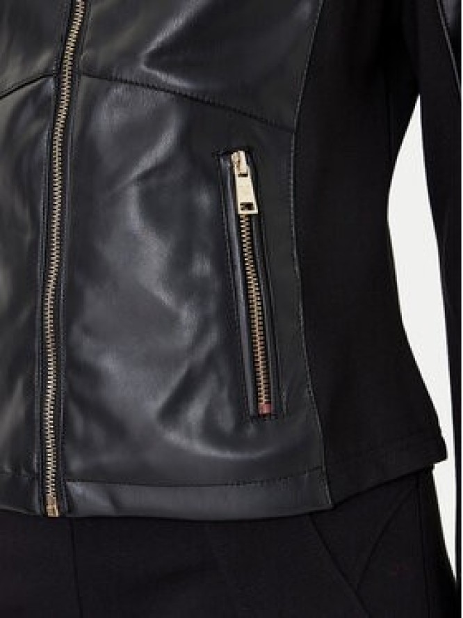 Rinascimento Kurtka z imitacji skóry CFC0124661003 Czarny Regular Fit