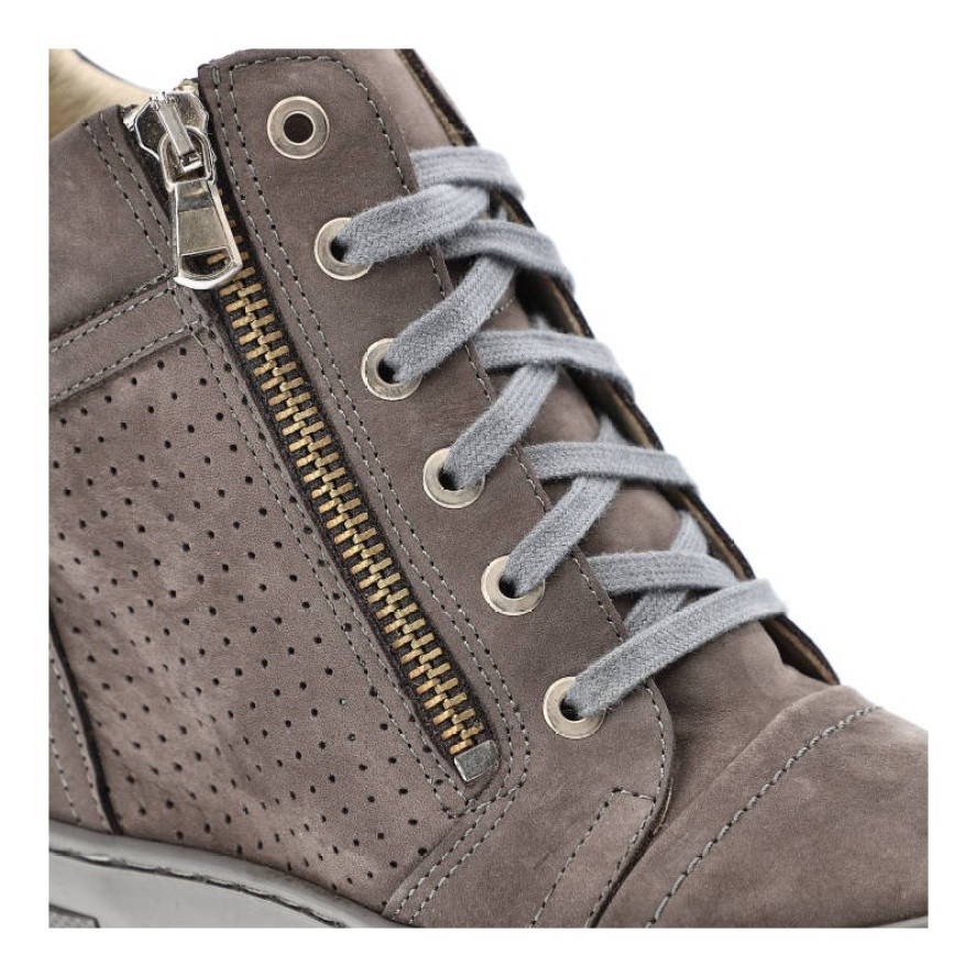 Szare Botki Baldaccini Damskie Buty Na Koturnie