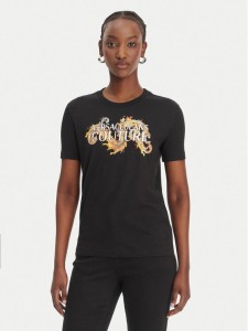 Versace Jeans Couture T-Shirt 80HAHE02 CJ00E Czarny Regular Fit