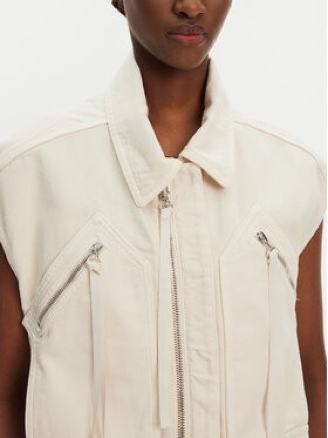 PINKO Kamizelka Gerard Gilet 105237 A2M8 Écru Regular Fit