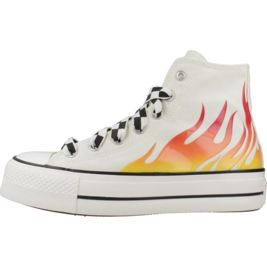 Buty CONVERSE CHUCK TAYLOR ALL STAR LIFT PLATFORM FLAMES Biały