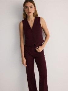 Kamizelka garniturowa - burgundowy