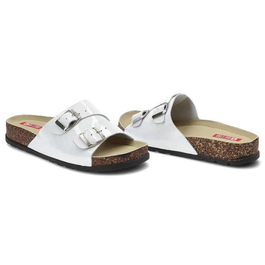 Białe Klapki Big Star Wygodne Skórzane Buty