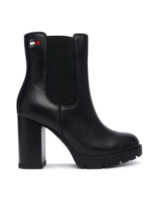 Tommy Jeans Botki Tjw Chelsea High Heel Boots EN0EN03112 Czarny
