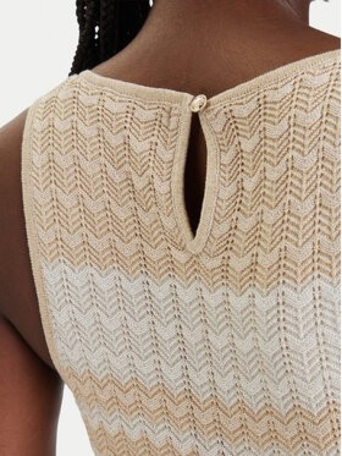 Guess Sukienka dzianinowa W6GKAT Z0936 Beżowy Regular Fit