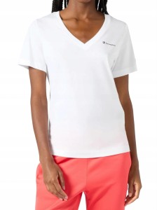 Koszulka Damska Champion 118409-Ww001 Bawełniana W Serek Biała T-Shirt M
