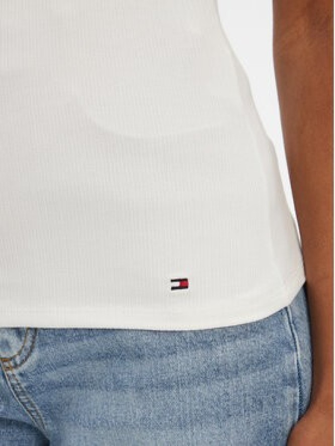Tommy Hilfiger Top WW0WW45444 Biały Slim Fit