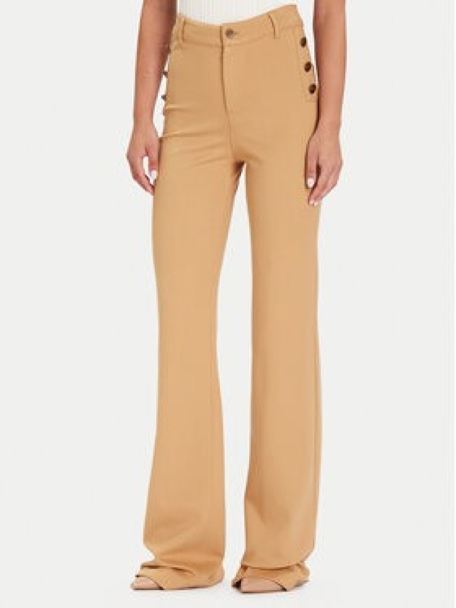 Guess Spodnie materiałowe W5BB16 KCMU2 Beżowy Flare Fit