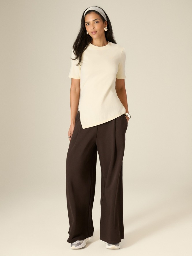 4F T-shirt regular gładki damski - żółty XL