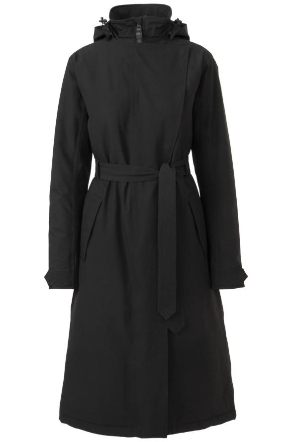 Trench Coat Winter Rain Jacket Women Black
