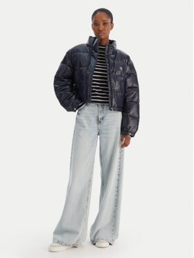 Calvin Klein Jeans Kurtka zimowa Shine Crop LV047D504G Granatowy Regular Fit