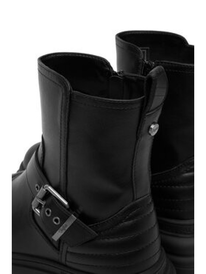 Buffalo Botki Dione Biker Boot Mid 1270127 Czarny