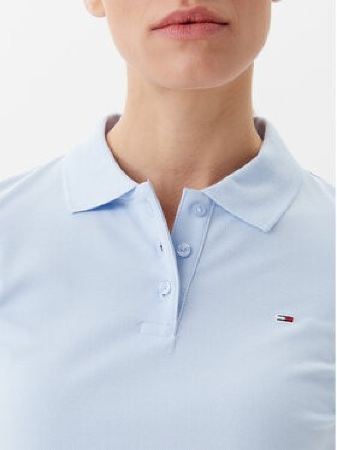 Tommy Jeans Polo Essential DW0DW20160 Błękitny Slim Fit