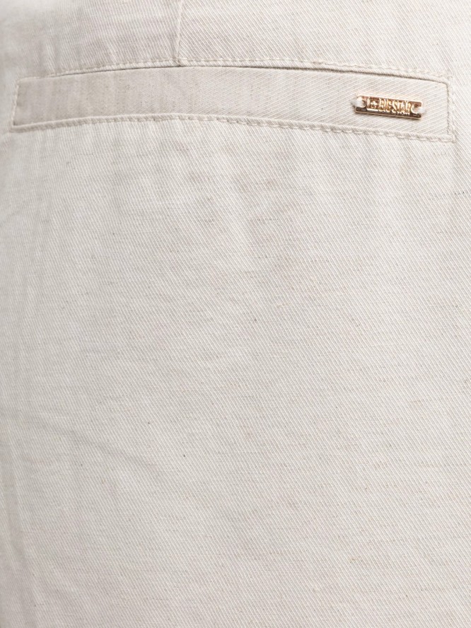 Szorty damskie luźne z dodatkiem lnu beżowe Maryliani 800