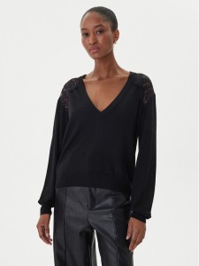 ICONA Sweter RI5NT074 Czarny Regular Fit