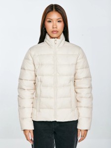 Kurtka damska pikowana ze stójką kremowa Delina 103