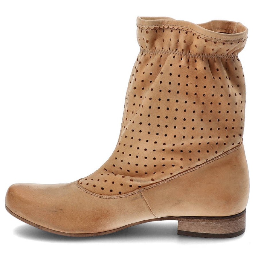 Brązowe Botki Pollonus Wygodne Buty Damskie