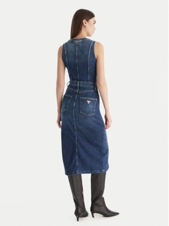 Guess Sukienka jeansowa W5BK40 D0615 Niebieski Regular Fit