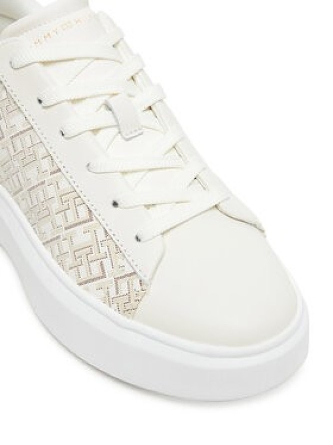 Tommy Hilfiger Sneakersy Monogram Platform Snk FW0FW09155 Écru