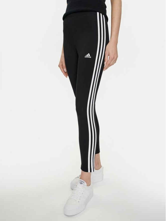 adidas Legginsy Essentials 3-Stripes High-Waisted Single Jersey Leggings IC7151 Czarny