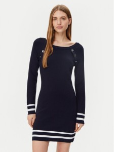 Morgan Sukienka dzianinowa 251-RMVALI Granatowy Slim Fit