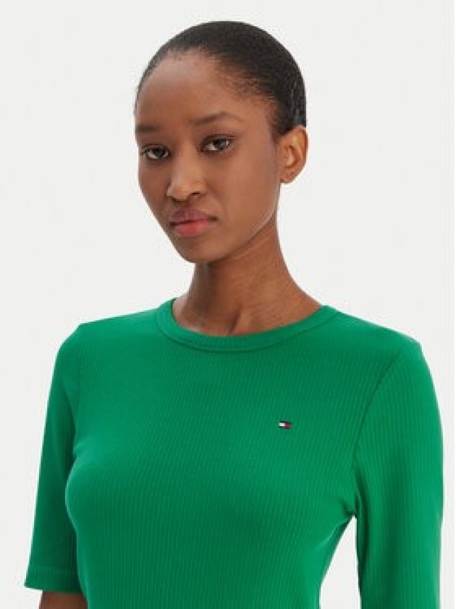 Tommy Hilfiger T-Shirt WW0WW47308 Zielony Slim Fit