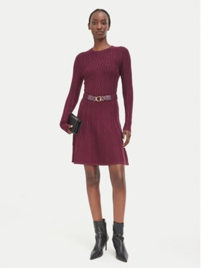 Guess Sukienka dzianinowa W6BK64 Z1569 Bordowy Regular Fit