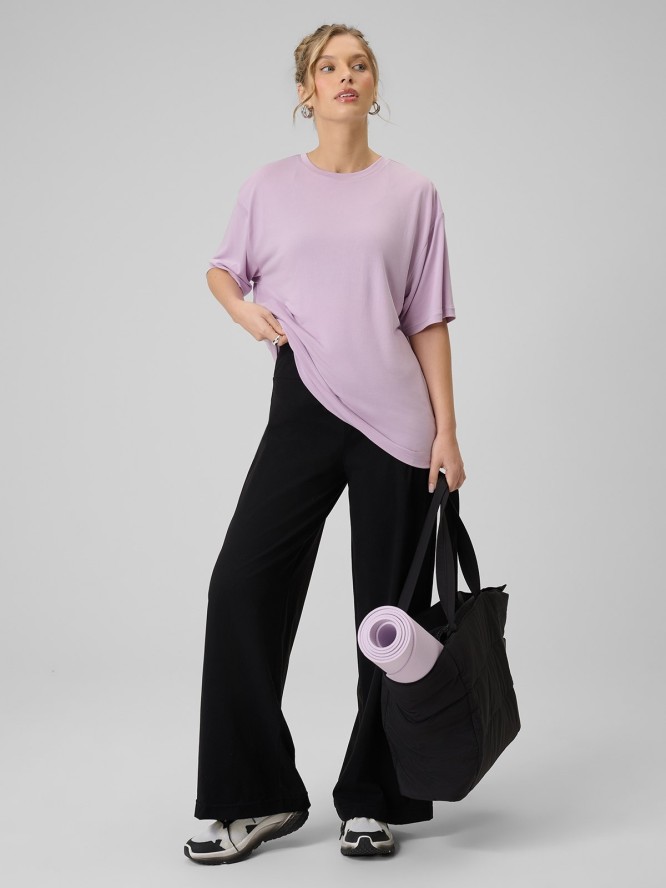 4F T-shirt loose z modalem damski - fioletowy XL