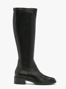 Czarne kozaki elastyczne z szeroką cholewką