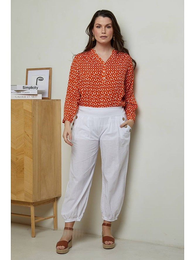 Curvy Lady Spodnie w kolorze białym rozmiar: 48/50