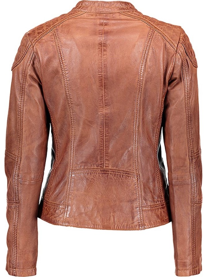 7eleven Skórzana kurtka "Narbon" w kolorze brązowym rozmiar: 38