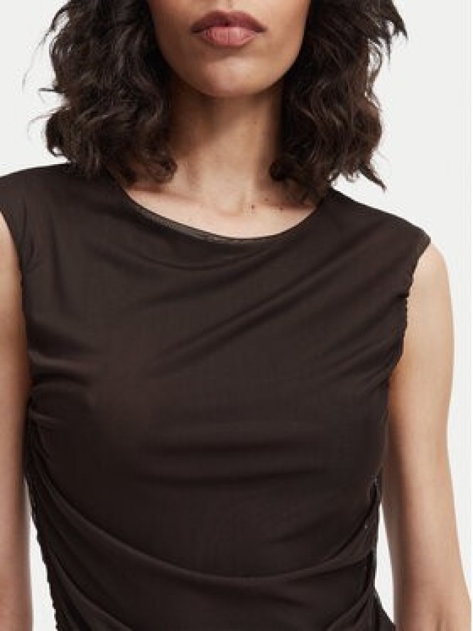 Vero Moda Sukienka wieczorowa Penelope 10351455 Brązowy ciemny Regular Fit