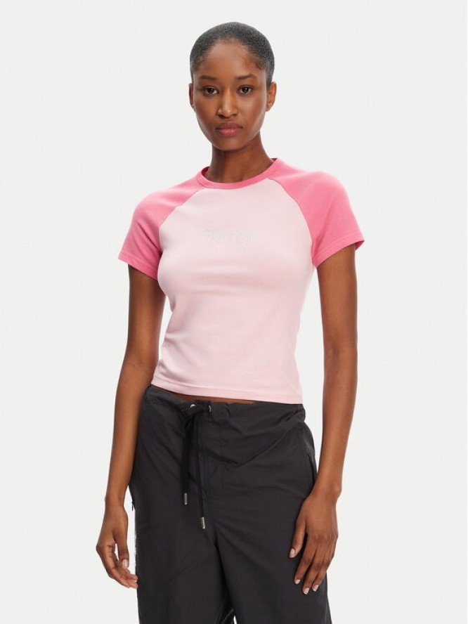 Juicy Couture T-Shirt Contrast JCWCT125307 Różowy Slim Fit