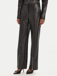 KARL LAGERFELD Spodnie z imitacji skóry A3W10091 Czarny Straight Fit
