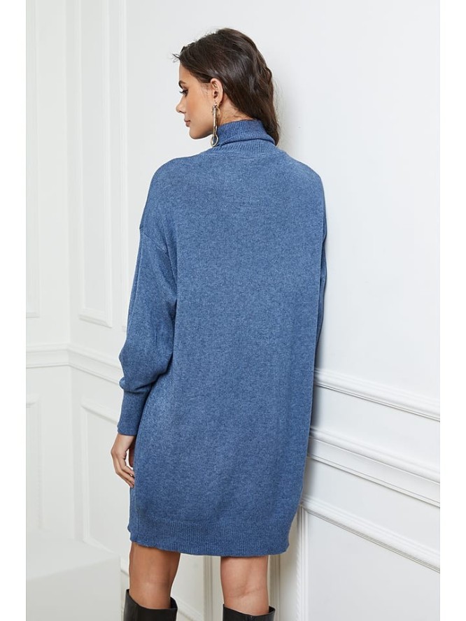 Joséfine Sukienka dzianinowa "Warren" w kolorze niebieskim rozmiar: XL