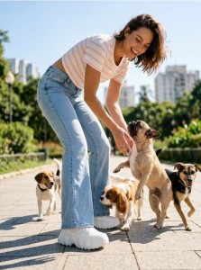Koszulka w paski - różowy
