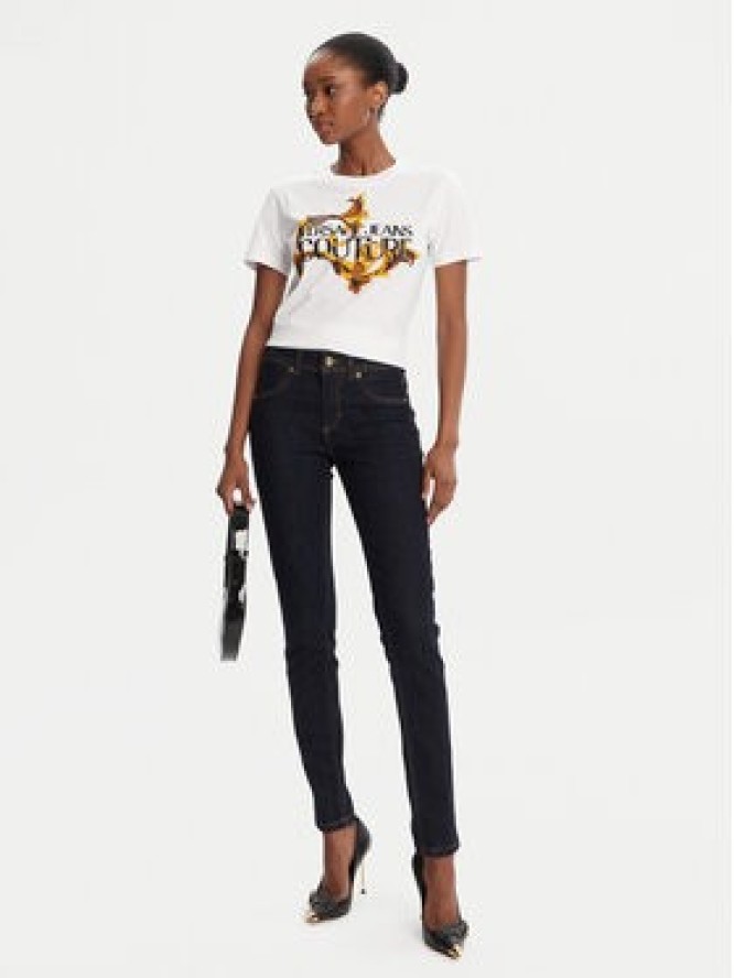 Versace Jeans Couture T-Shirt 79HAHE06 CJ00E Biały Regular Fit