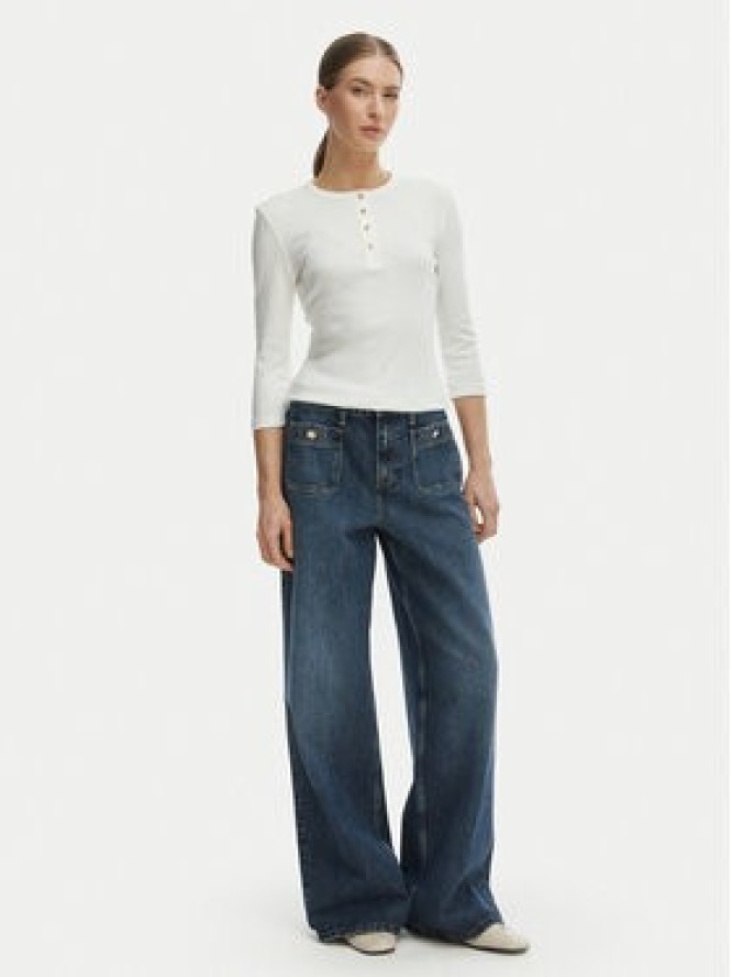 Tommy Hilfiger Bluzka WW0WW49629 Écru Slim Fit