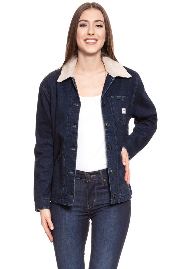 DAMSKA KURTKA JEANSOWA LEE SHERPA CHORE JACKET BROOME L54FCZXK 112112773