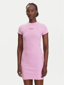 Tommy Jeans Sukienka codzienna Script DW0DW21186 Różowy Slim Fit