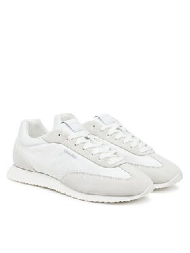 Calvin Klein Sneakersy Runner Lace Up - Nylon Mix HW0HW02395 Biały