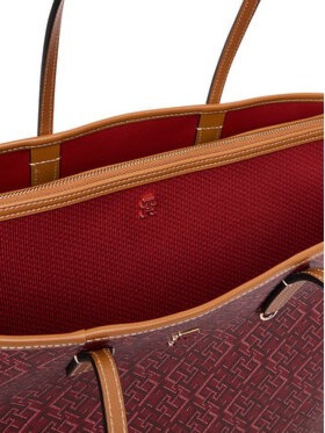 Tommy Hilfiger Torebka Th Monoplay Tote Le AW0AW17416 Czerwony ciemny